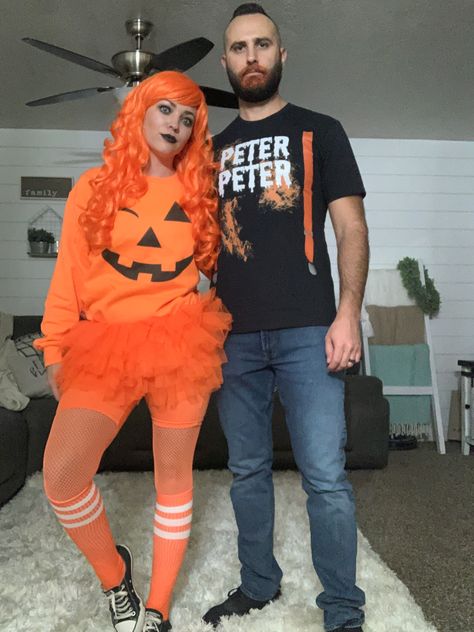 Couples Costume Big Guy, Peter Pumpkin Eater Couples Costume, Plus Couple Halloween Costumes, Mixed Couples Halloween Costume Ideas, Bearded Couples Costumes, Warm Halloween Costumes For Couples, Awesome Couples Halloween Costumes, Costumes With Beards Couple, Pumpkin Eater Couple Costume