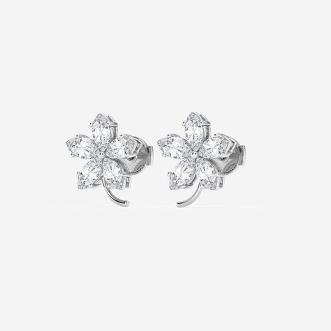 Truly Custom 2 ctw Marquise Lab Grown Diamond Floral Fashion Earrings Floral Fashion, Flower Jewellery, Lab Grown, Fashion Earrings, Lab Grown Diamonds, Diamond Earrings, Lab, Floral, Design