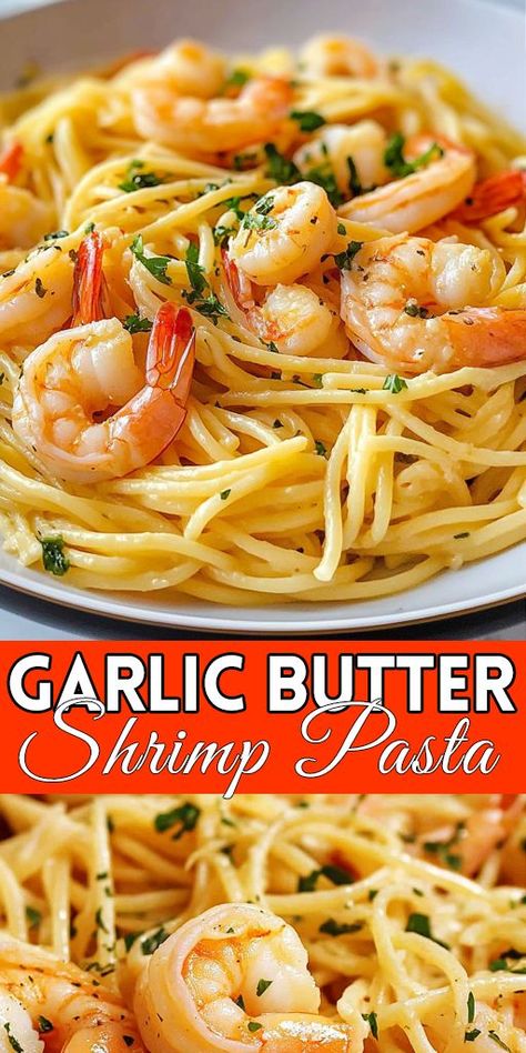 Looking for a restaurant-quality meal made at home in just 20 minutes? This Garlic Butter Shrimp Pasta is perfect for busy weeknights or a cozy date night dinner! 🧄🍤 The combination of tender shrimp sautéed in rich garlic butter sauce with perfectly cooked pasta will have everyone asking for seconds! 👉 Try this recipe today and make your next meal a hit! Save the pin for later, and don't forget to share with your friends! #GarlicButterShrimp #ShrimpPasta #EasyDinner #QuickMeals Garlic Butter Shrimp Pasta Recipes, Butter Shrimp Pasta Recipes, Easy Garlic Butter Shrimp, Sauteed Shrimp Recipe, Butter Shrimp Pasta, Ham Recipes Crockpot, Cozy Date Night, Easy Garlic Butter, Garlic Butter Shrimp Pasta