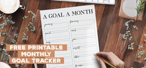 Monthly Goal Tracker, World Of Printables, Monthly Goal, Monthly Goals, Daily Goals, Goal Tracker, Tracker Printable, Goal Planning, Productive Day