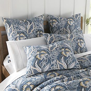 Linden Street Asherton 3-pc. Floral Comforter Set, Color: Ming Blue - JCPenney Tan Blue Bedroom, Blue Bedding Ideas, Navy Blue Comforter, Tan Walls, Neutral Quilt, Blue Comforter Sets, Floral Comforter Sets, Blue Comforter, Affordable Bedding