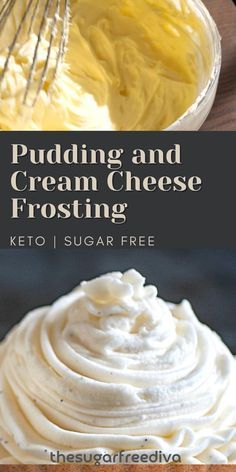 Keto Butter Cream Frosting, Keto Frosting Cream Cheese, Pudding And Cream Cheese Frosting, Weight Watchers Cream Cheese Frosting, Frosting Cream Cheese Recipes, Less Sweet Frosting Recipes, Cream Cheese Pudding Frosting, Cream Cheese Pudding Filling, Sugar Free Whipped Cream Frosting