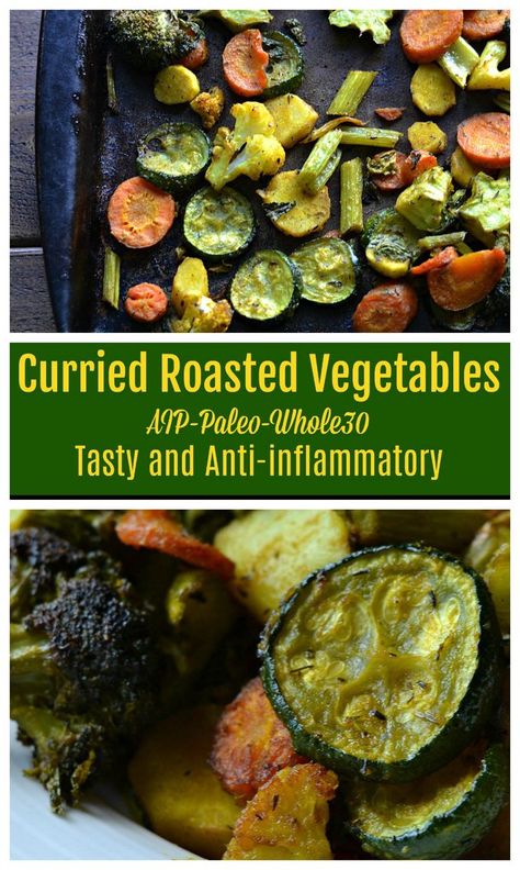 Filled with vitamins, minerals, and fiber that our bodies need, a variety of plentiful vegetables is imperative when it comes to healing. I like eating vegetables a variety of ways but I LOVE me some roasted veggies.  I will often simply toss chopped veggies with avo oil and salt and roast them in … Aip Side Dishes, Aip Keto, Autoimmune Protocol Recipes, Green Breakfast, Keto Vegetables, Paleo Autoimmune Protocol, Autoimmune Paleo Recipes, Aip Paleo Recipes, Breakfast Soup