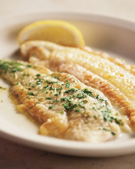 Sole a la Meuniere Recipe | Martha Stewart Martha Stewart Cooking School, Dover Sole, Pbs Food, Eating Better, Clam Recipes, Cooking School, Cook At Home, Fish Dishes, Fish And Seafood