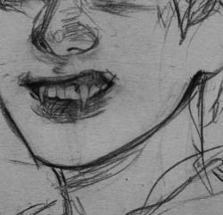 Semi Realistic Lips Sketch, Half Face Drawing, Teeth Drawing, Lips Sketch, Vampire Drawings, Anime Lips, Mouth Drawing, Grunge Art, Anime Base