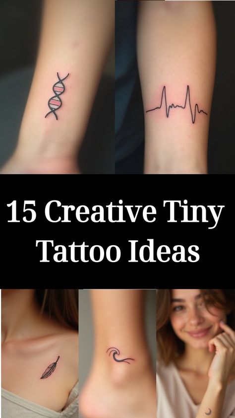 15 Creative Tiny Tattoo Ideas Small Tattoos For Loved Ones Who Passed, Tiny Tattoo Ideas, Tiny Curls, Beginner Tattoos, Date Tattoos, Pretty Tattoos For Women, Tiny Tattoo, Wrist Tattoos For Women, Tattoo Needles