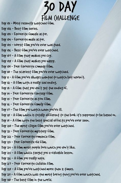 Thirty Day Challenge, 30 Day Challenge Journal, Netflix Suggestions, 30 Day Song Challenge, Scary Films, Movie To Watch List, Song Challenge, Family Films, Film Disney