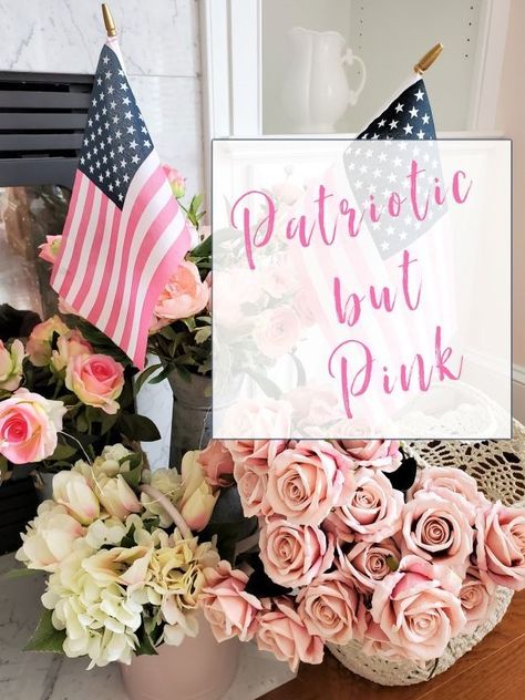 Pink Fourth Of July, Pink 4th Of July, Pink American Flag, 4th Of July Coffee, Patriotic Crafts Diy, Happy Day Farm, Parade Float Ideas, Patriotic Banner, Shabby Chic Colors