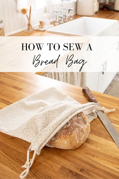 Cotton Bread Bag Pattern, Basic Beginner Sewing Project, Easy Quick Sewing Projects Simple, Homestead Sewing Patterns, Easy Sewing Projects With Scraps, Sourdough Bread Bag Pattern, East Sewing Projects, Bread Bag Sewing Pattern, Homestead Gifts Easy Diy