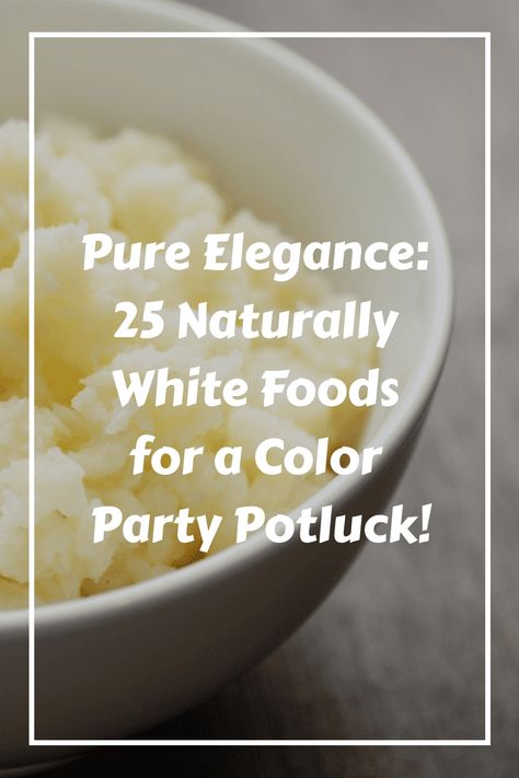 Elevate the sophistication of your color party potluck with 25 naturally white foods that exude pure elegance! From luscious coconut-based desserts to creamy cauliflower bites and refreshing coconut watermelon agua fresca, this article unveils a selection of naturally white culinary delights. Embrace the simplicity and beauty of these white foods as you create a visually stunning and palate-pleasing potluck spread. Get ready to impress your guests with these ethereal creations that embody the e White Savory Food, White Themed Food Board, White Color Food Party Ideas, White Colored Food, White Food For Color Party, White Appetizers For Party, White Appetizers Parties, White Snacks For Color Party, White Snacks For Party