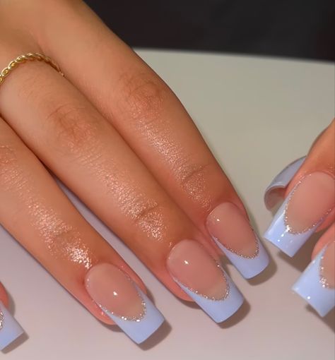 Blue Acrylic Nails, Fancy Nails Designs, Nagel Tips, Simple Gel Nails, Girly Acrylic Nails, Basic Nails, French Tip Acrylic Nails, Classy Acrylic Nails, Cute Gel Nails