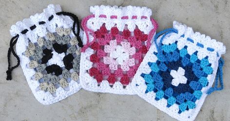 Granny Square Drawstring Pouch Crochet Granny Square Messenger Bag Free Pattern, Small Granny Square Bag Pattern Free, Crochet Granny Square Drawstring Pouch, Crocheted Drawstring Bag, Granny Square Pouch Pattern, Crochet Pouch Granny Square, Granny Square Pouch Free Pattern, Granny Square Drawstring Pouch, Small Granny Square Bag