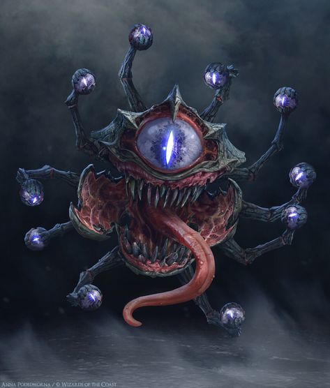 Dnd Beholder Art, Anna Podedworna, Beholder Dnd, Kardashev Scale, Dnd Ocs, Dnd Inspiration, Beast Creature, Eldritch Horror, Creature Artwork