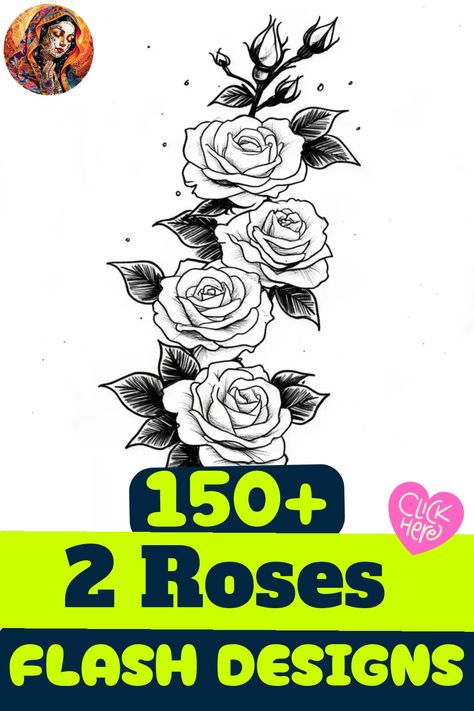 Discover unique and stylish 2 rose tattoo designs for both men and women. Whether you're into traditional or vintage rose tattoo flash art, we've got you covered with a variety of options including skull, dark, black, and single rose tattoo flash designs. Choose a stunning 2 roses tattoo stencil that suits your style perfectly. Explore the beauty of rose tattoos for women and consider adding a special name to your rose tattoo design. Sweet Briar Rose Tattoo, Rose Wrap Around Tattoo, Blooming Rose Tattoo, 2 Roses Tattoo, American Traditional Rose Tattoo, Single Line Rose, Unique Rose Tattoo, Fine Line Rose Tattoo, Rose Tattoo Flash