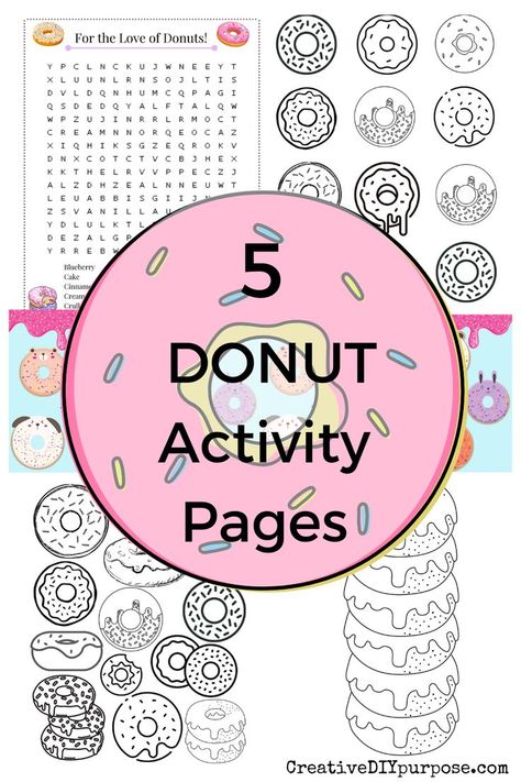 Donut Games, Donut Craft, Donuts Sprinkles, Activity Pages For Kids, Donut Themed Birthday Party, Cd Diy, Diy Donuts, Diy Suncatchers, Clay Crafts For Kids