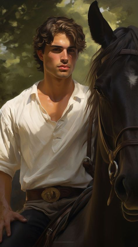 Portuguese Handsome Young Man Riding a Horse #Portuguese #Handsome #man #guy #avatar #wallpaper Male Art Model, Avatar Wallpaper, Riding A Horse, Man On Horse, Character Inspiration Male, Romance Art, Exploring The World, Handsome Man, High Fantasy