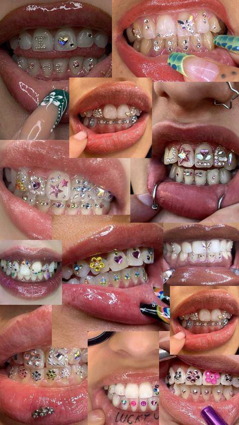 Tooth Gems Collage Diamond In Teeth, Grills For Teeth, Diamond Teeth, Dope Jewelry Accessories, Grills Teeth, Tooth Gem, Dope Jewelry, When I Grow Up, Piercing Jewelry