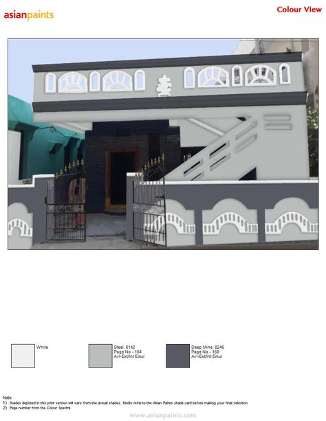 Are you confused with an elevation color combination? We will help you in the selection process by giving some previews on your own building picture. Please find the pictures for your reference.. 9441818532 Compound Wall Colour Combinations, Outer Wall Colour Combination, Gate Paint Color Ideas, House Outer Paint Color, Elevation Color Combination, Asian Paints Exterior Color Combination, House Outside Colour Combination, Outside House Paint Colors, Colour Building