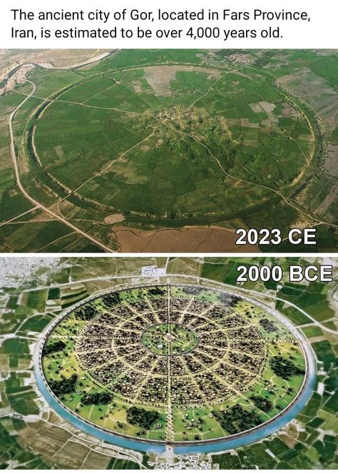 Circular Plan, Sasanian Empire, Gif Terror, Basalt Columns, Fantasy City, Ancient Mysteries, Ancient City, Aerial Photo, Lost City