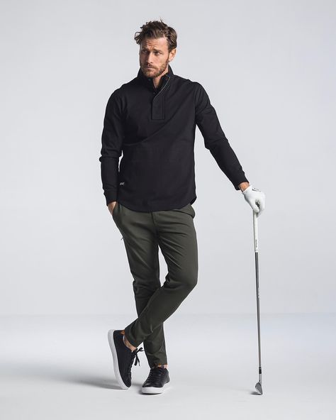 Golf Men Outfit, Men’s Golfing Outfit, Golf Outfit Men, Mens Golf Fashion, Everyday Pants, Business Men, Golf Attire, Everyday Shoes, Golf Fashion