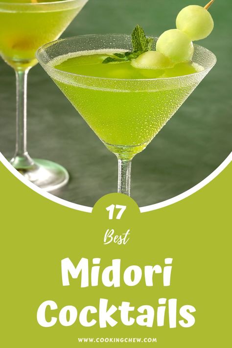 Cocktails With Midori, Midori Drinks, Midori Cocktails, Green Cocktails, Midori Sour, Unique Cocktail Recipes, Kahlua Coffee Liqueur, Melon Liqueur, Best Alcohol