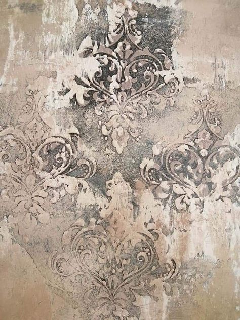 3d Stencil Patterns, Tuscan Accent Wall, Wallpaper Modern Texture, Home Decoration Diy, Stencil Wall Art, Faux Walls, Wall Painting Techniques, Diy Desserts, Wall Texture Design