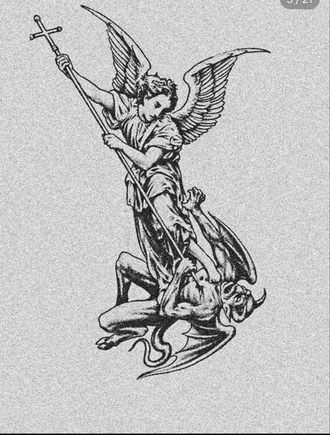 Medieval Angel Tattoo, Angel Swordsman Tattoo, Angel Men Tattoo, Dill Tattoos, St Micheal Arch Angel Tattoo, Siligism Tattoo, Shoulder And Arm Tattoo For Men, God Back Tattoo, Brown Pride Tattoos