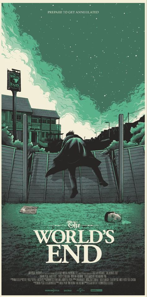 The Worlds End Poster, The World's End Movie, The Worlds End, Bell Illustration, Lino Ideas, Cornetto Trilogy, A Princess Of Mars, Worlds End, Edgar Wright