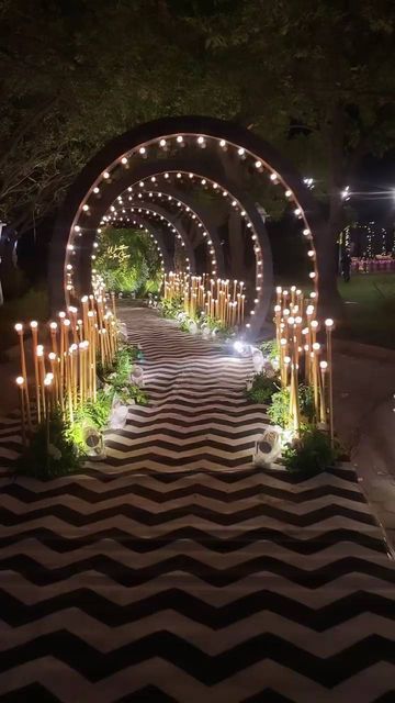 Reema Singh on Instagram: "Amazing cocktail entry 😍" Reception Decoration Ideas, Wedding Decorations Ideas, Sangeet Night, Cocktail Party Decor, Reception Stage Decor, Wedding Ceremony Decorations Outdoor, Night Wedding Decor, Event Entrance, Cocktail Decoration