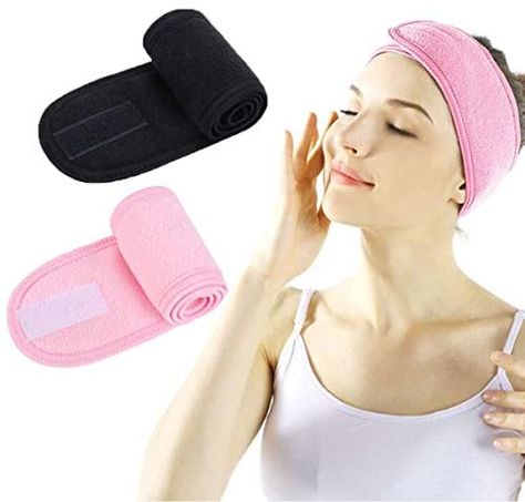 Facial Spa Headband - 2 Pcs Makeup Shower Bath Wrap Sport Headband Terry Cloth Adjustable Stretch Towel with Magic Tape (Black+white) : Amazon.ca: Sports & Outdoors Towel Headband, Terry Cloth Headband, Cleaning Methods, Make Up Hair, Wash Face, Spa Headband, Terry Towelling, Washing Powder, Practice Yoga