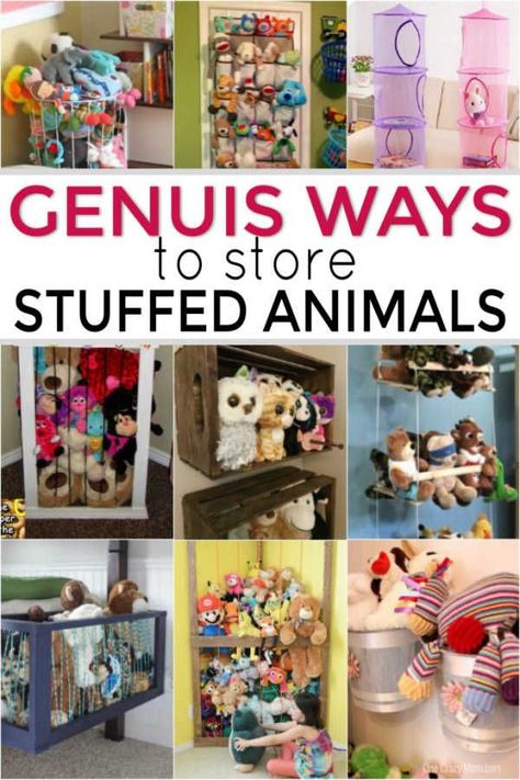 You are going to love these great genius organization ideas on how to store stuffed animals in your kid’s room. These are great long term solutions for stuffed animal storage that are cute too! Great DIY ideas for storage solutions for all your stuffed animals. #onecrazymom #storageideas #storagesolutions #stuffedanimals #storagehacks #organizationalhacks Storage For Stuffed Animals Diy, What To Do With Lots Of Stuffed Animals, Storage For Stuffed Animals Organizing, Stuffed Animal Closet Storage, Storage Solutions For Stuffed Animals, Best Ways To Store Stuffed Animals, Stuff Animals Storage Ideas, Stuff Toy Storage Ideas, Best Stuffed Animal Storage