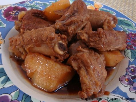 Philippino Recipes, Philipino Food, Filipino Ulam, Pilipino Recipe, Philippine Recipes, Pork Spare Ribs Recipe, Pinoy Dishes, Pork Spareribs, Food Filipino