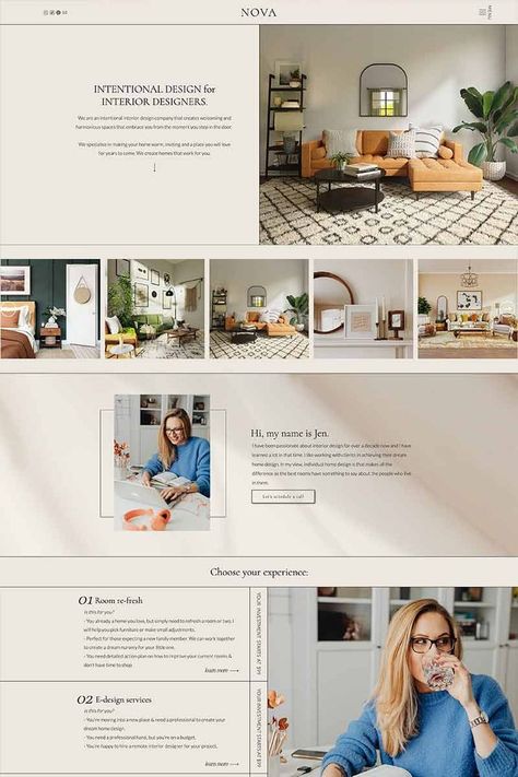 Interior designer website template Interior Design Website Inspiration, Service Based Website Design, Architect Website, Interior Designer Website, Modern Web Design Trends, Real Estate Agent Website Design, Squarespace Blog Templates, Squarespace Template For Bloggers, Best Squarespace Template