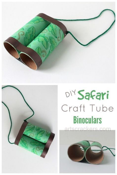 13 DIY Binoculars for Curious and Adventurous Kids Binocular Craft, Safari Crafts, Jungle Thema, Summer Fun For Kids, Safari Jungle, Animal Crafts For Kids, Fun Printables, Safari Party, Safari Theme