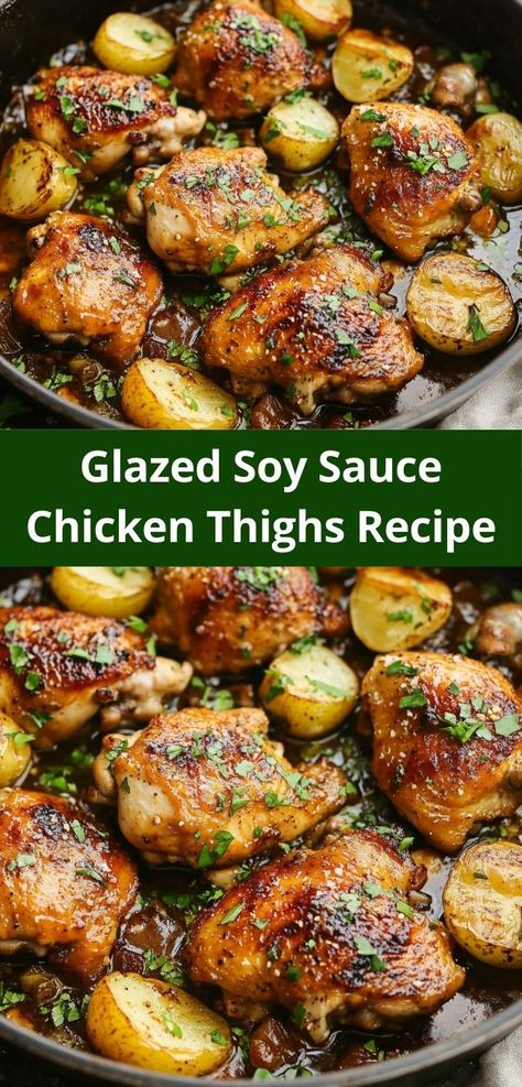 Craving a comforting and sweet-savory chicken dish? These Glazed Soy Sauce Brown Sugar Chicken Thighs are the ultimate easy dinner recipe, perfect for family dinners and guaranteed to impress your guests with their unique flavor profile. Brown Sugar Chicken Thighs, Crockpot Chicken Thighs, Brown Sugar Chicken, Soy Sauce Chicken, Chicken Thighs Recipe, Thighs Recipe, Yummy Chicken Recipes, Best Chicken Recipes, Chicken Recipes Casserole