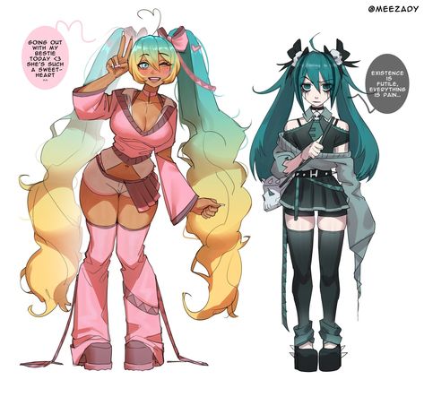 Goth Miku, Miku Hatsune Vocaloid, Vocaloid Characters, Sketchbook Art Inspiration, Art Inspiration Drawing, Funky Art, Cartoon Art Styles, Pretty Art, Hatsune Miku