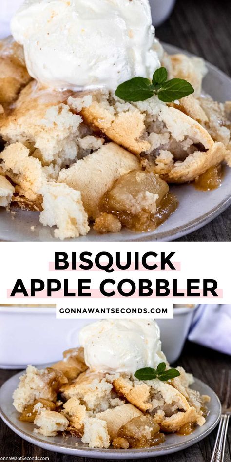 Bisquick Apple Cobbler, Cake Mix Apple Cobbler, Bisquick Cobbler Recipes, Bisquick Peach Cobbler, Cobbler With Bisquick, Apple Cobbler Easy, Healthy Apple Desserts, Recipe Using Apples, Apple Cobbler Recipe