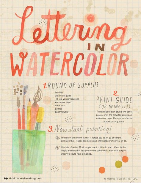 Watercolour Lettering Alphabet, Watercolour Lettering, Diy Lettering, Watercolor Tips, Watercolor Lettering, Art Instructions, Watercolor Inspiration, Watercolour Tutorials, Typography Letters