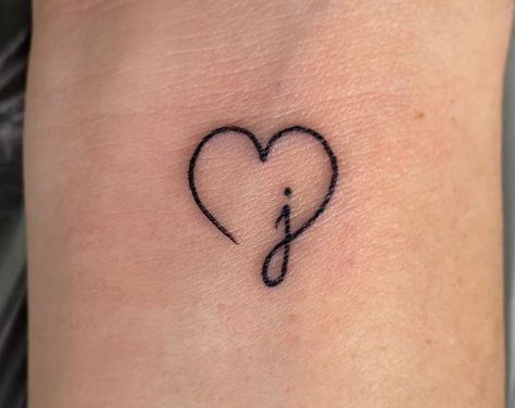 J Initial Tattoo Ideas, Heart With A J Tattoo, L Initial Tattoo With Heart, E And J Tattoo Initial, J Name Tattoo Design, Small Letter G Tattoo, K J Tattoo, J Infinity Tattoo, Initial J Tattoo Ideas