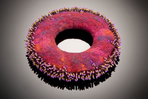 Felt Bracelet, Donut Art, Felt Beads, Felt Jewelry, Wet Felt, Fiber Jewelry, Crochet Rope, Hand Felted, Fabric Beads