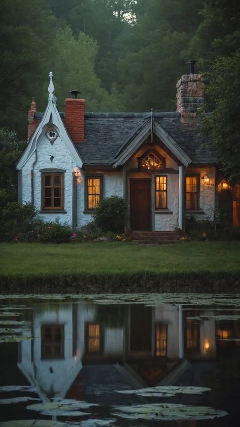 Enchanted Escapes: 16 Cozy Cottage Plans for Fairytale Lovers - Cheerful Talks French Mountain Cottage, Rosehill Cottage The Holiday, Building A Cottage Home, Cottage Style Homes Plans, Large Cottage House, English Country Cottage Exterior, Cottage In The Woods Fairytale, Fairytale Cottage Interiors, Fairytale Cottage Floor Plans