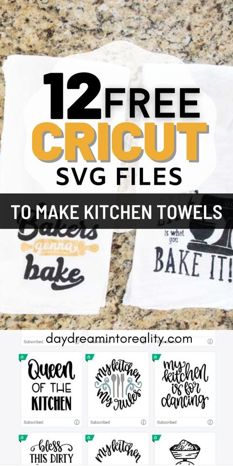 In today’s article, I will teach you how to personalize beautiful kitchen (tea) towels using your Cricut machine. I did this project using my Cricut Maker, but I will give you the instructions and tips if you have a Cricut Explore or Joy. Iron On Kitchen Towel, Cricut Kitchen Towels Sayings, Queen Of The Kitchen Svg, Dish Towel Svg Free, Cricut Kitchen Towels Diy, Kitchen Towel Cricut Ideas, Holiday Tea Towels Cricut, Tea Towel Sayings Svg Free, Sayings For Tea Towels