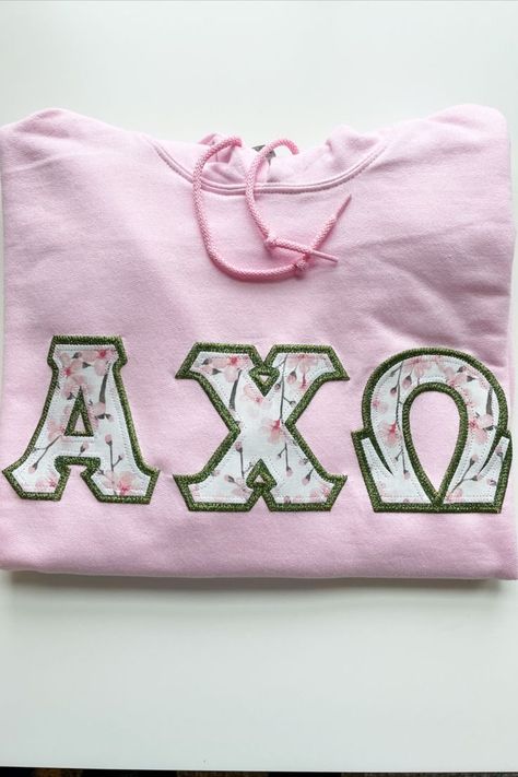 Diy Sorority Shirts, Letter Shirts Sorority, Sorority Sweatshirt With Letter Print In Relaxed Fit, Stitch Letters Sorority, Sorority Letters Sweatshirt, Sorority Stitched Letters Simple Sweatshirt, Sorority Block Letters Shirts, Sorority Sweatshirts & Hoodies, Sorority Stitched Letters