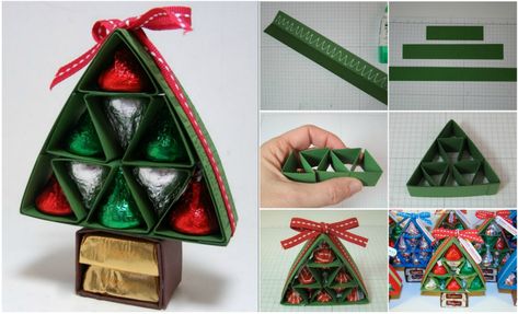 How to DIY Kiss Kiss Chocolate Christmas Tree | www.FabArtDIY.com         #tutorial, #diy, #Christmas tree  #Christmas gift    Follow us on Facebook ==> https://www.facebook.com/FabArtDIY Hershey Kisses Christmas Tree, Hershey Kisses Crafts, Diy Christmas Box, Chocolate Christmas Gifts, Christmas Tree Tutorial, Candy Cane Sleigh, Tree Tutorial, Easy Diy Christmas Gifts, Hershey Kiss