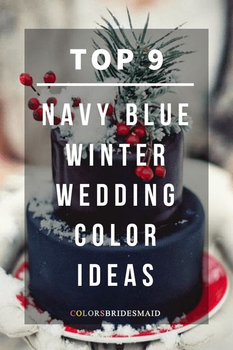 8 Perfect December Wedding Color Palettes Ideas - ColorsBridesmaid December Wedding Navy Blue, Navy Blue Winter Wedding Theme, Navy December Wedding, Navy White Silver Wedding, Navy Blue Christmas Wedding, Silver Blue Winter Wedding, Winter Wedding Blue And Silver Decor, Vivid Fall Wedding, Winter Wedding Colors Blue