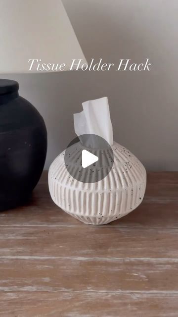 Christin | Design | Lifestyle | Content Creator on Instagram: "✨ Tissue Holder Hack ✨ Excuse the quality of this reel because it was one of my first 🫣 have you seen this hack? This tissue holder hack was a popular last year. Comment “shop” and I’ll link some vases that should work. The viral Walmart planter is a popular one to use. Shop my LTK https://www.shopltk.com/explore/christingracehome @ltk.home @shop.ltk ✨Follow @christingracehome for more home decor ✨ #tissueholder #tissueholderhack #tissuebox #homehacks #homeorganization #homeinspo #studiomcgeethreshold #studiomcgee #studiomcgeetarget #homedecor #homedecoration" Tissue Vase Hack, Tissue Holder Ideas, Decorative Tissue Box Holder, Vase Tissue Holder, Cool Tissue Holder, Rattan Tissue Holder, Studio Mcgee Target, Have You Seen, Tissue Holders