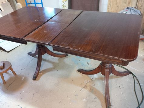 Mahogany Dining Table Decor, Masculine Chair, Mahogany Kitchen, Dining Table Makeover, Distressed Table, Mahogany Dining Table, Roots And Wings, Mahogany Table, Furniture Refinishing