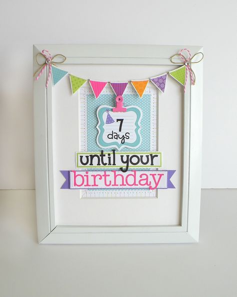 Doodlebug Design Inc Blog: Framed Birthday Countdown by Stephanie Birthday Count Down Ideas, Gift Countdown Ideas Birthday, Bday Countdown Ideas, 5 Day Birthday Countdown Gifts, Diy Birthday Countdown Calendar, Countdown Quotes, Baby Countdown, Birthday Countdown, Free Calendar Template