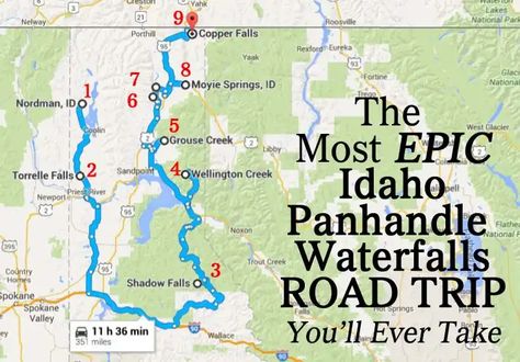 The Most Epic North Idaho Waterfalls Road Trip Is Here – And You’ll Want To Do It Idaho Waterfalls, Priest River Idaho, Copper Fall, Northern Idaho, North Idaho, Fall O, Fall Road Trip, Rv Campgrounds, Scenic Road Trip