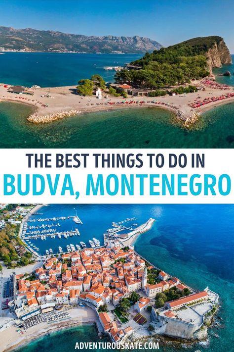 Budva is THE premier beach destination of Montenegro — and a hotspot of the Balkans. There are a ton of things to do in Budva — a town with beaches, high-rise apartments and hotels, nightclubs, restaurants, and a small old town that feels like a miniature Dubrovnik. | places to visit in budva | budva montenegro things to do | things to do in budva | budva things to do | best beaches in budva | best restaurants in budva | best towns montenegro Montenegro Travel, Kotor Montenegro, Balkans Travel, Voyage Europe, Countries To Visit, Perfect Itinerary, Koh Tao, Destination Voyage, Europe Travel Tips